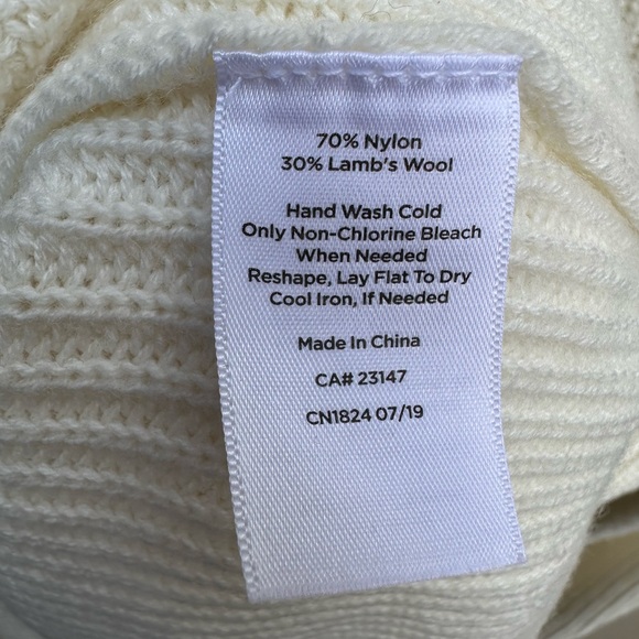 Talbots XL cream herringbone wool blend sweater NWOT - Picture 4 of 4